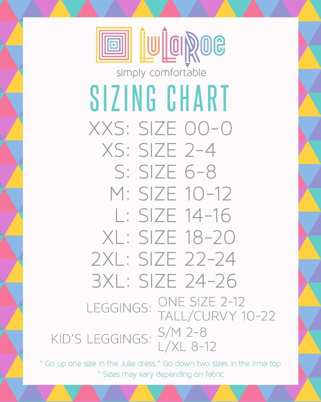 Size Chart - LuLaRoe By Kelly & Alia
